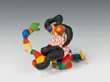 Nana assise sur un serpent by Niki de Saint Phalle, 1984, polyester, painted, sold Jun 2024