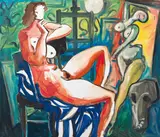 Alfred Kornberger, Two nudes, 1996, oil on canvas; framed