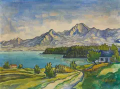 Faakersee (Mittagskogel) by Hans Staudacher, 1945, oil on canvas; framed, sold Jun 2024