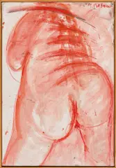 Adolf Frohner, Untitled, 1991, mixed media on paper, on canvas; framed