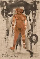 Adolf Frohner, Untitled, 1982, mixed media on canvas; framed