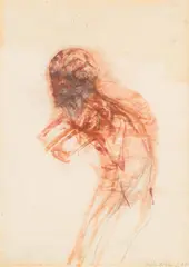 Death by Walter Pichler, 1978, mixed media on paper; framed, sold Jun 2024