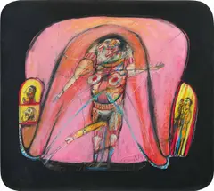 Franz Ringel, Untitled, 1974, mixed media on paper; framed