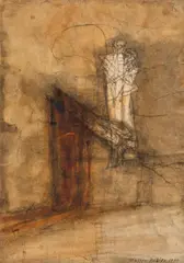 Walter Pichler, Untitled, 1979, mixed media on paper; framed