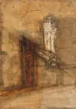Walter Pichler, Untitled, 1979, mixed media on paper; framed