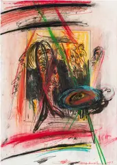 Franz Ringel, Gespräch, 2003, mixed media on paper; framed