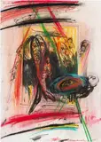 Franz Ringel, Gespräch, 2003, mixed media on paper; framed