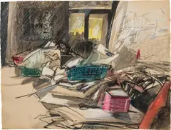 Linde Waber, Untitled, mixed media on paper; framed
