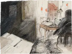 Linde Waber, Dimension, mixed media on paper; framed