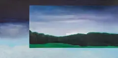 Martin Schnur, Stadtrand, weisses Haus, 2005, oil on canvas; unframed