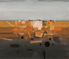 Karl Korab, Untitled, mixed media, collage on paper; framed