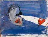 Siegfried Anzinger, Untitled, 1983, mixed media on paper; framed