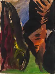 Siegfried Anzinger, Untitled, 1980, mixed media on paper; framed