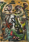 Siegfried Anzinger, Untitled, 1980, mixed media on cardboard; framed