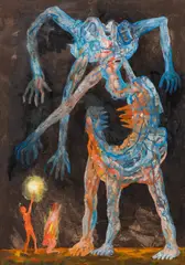 Jiří Anderle, Prometheus, 1989, oil on canvas; framed