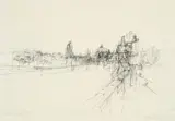 Peter Kubovsky, Prag, Karlsbrücke, 1982, India ink on paper; framed