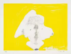 Maria Lassnig, Kopf mit Ohren, 1999, print; framed