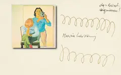 Autograph: Maria Lassnig by Maria Lassnig, India ink on paper; framed, sold Jun 2024