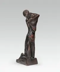 George Minne, Kneeling Young Man ("Le Grand Agenouillé"), bronze, cast, dark patinated; signed on the base "G. Minne 1903"; excellent condition