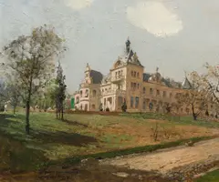 Carl Moll, Villa Taussig at the foot of the Küniglberg in Vienna-Hietzing, 1895, oil on panel; framed