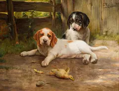 Übermut tut selten gut by Carl Reichert, oil on panel; framed, sold Mar 2024