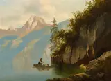 Josef Thoma, Lake Hallstatt with the Krippenstein in the background