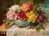Hans Zatzka, Still life with roses