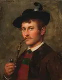 Franz Defregger, Young Tyrolean with pipe