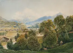 Jakob Alt, View of Innsbruck, watercolour on paper; framed