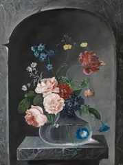 Franz Xaver Petter, Flower still life, gouache on paper; framed