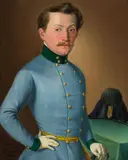 Georg Wachter, Portrait of a First Lieutenant of the k.u.k. Tyrolean Käiserjäger, 1852, oil on panel; framed