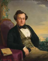 Ferdinand Krumholz, Portrait of a gentleman, 1856, oil on canvas on cardboard; unframed