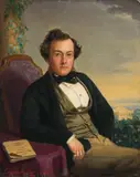 Ferdinand Krumholz, Portrait of a gentleman, 1856, oil on canvas on cardboard; unframed