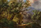 Adolf Kaiser, On the way home, 1842, oil on canvas; framed