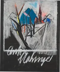Anton Mahringer, St. Georgen, Poster design, 1950, pastel on paper; framed
