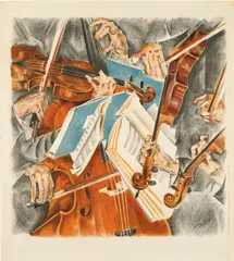 Max Oppenheimer, Rosé-Quartett, 1920, colour lithograph on paper; unframed