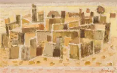 Eduard Bargheer, City in the desert, 1973, oil on canvas; framed