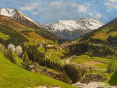 Adolf Helmberger, View of Bad Gastein, 1936, oil on canvas; framed