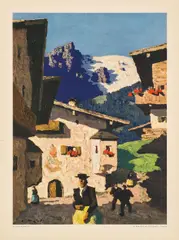 Alfons Walde, Mixed lot: Four prints ("Frühling in Tirol", "Sommer in Tirol", "Bergsommer", "Herbst in Tirol"), colour print; unframed