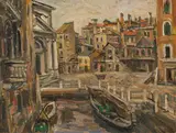 Wilhelm Kaufmann, Venedig, 1957, oil on hardboard; framed