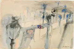 Kurt Moldovan, Street, 1960, watercolour on paper; unframed
