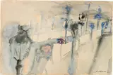 Kurt Moldovan, Street, 1960, watercolour on paper; unframed