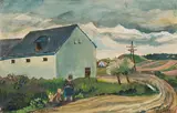 Oskar Laske, Mährisch Trübau, watercolour, gouache on paper; framed