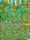 Peter A. Etzer, Sunflowers, oil on canvas; framed