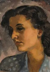 Hungarian woman by František Zdeněk Eberl, oil on cardboard; framed, sold Mar 2024