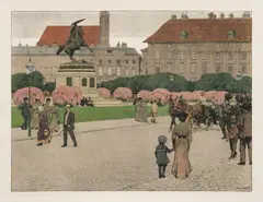 Carl Moll, Äußerer Burgplatz, 1908, colour lithograph on copperplate paper; framed