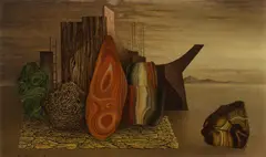 Hans Thiemann, Die Insel, 1948, oil on hardboard; framed