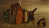 Hans Thiemann, Die Insel, 1948, oil on hardboard; framed