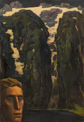 Karl Sterrer, Bergsee, 1957/58, oil on press board; unframed