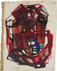 Josef Mikl, Bust, 1947/48, oil on linen, laminated on cardboard; unframed